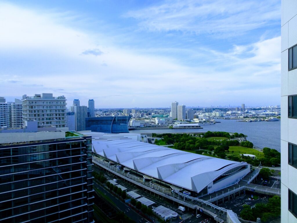 横浜ベイホテル東急の高層階「ベイクラブフロア」シティビューからの眺め、眺望
