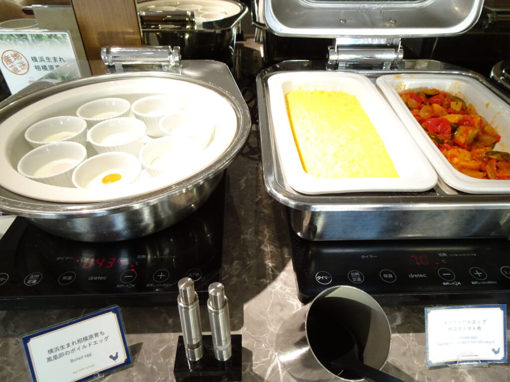 横浜ベイホテル東急、THE YOKOHAMA BAY HOTEL TOKYU、ベイクラブフロア、25階ベイクラブラウンジ、ラウンジ朝食、フードコーナー